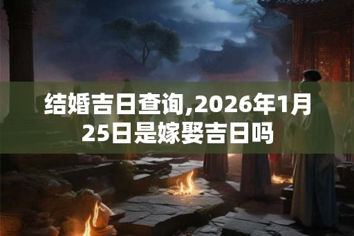 结婚吉日查询,2026年1月25日是嫁娶吉日吗