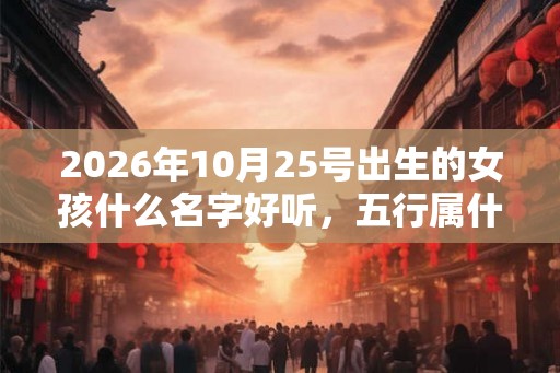 2026年10月25号出生的女孩什么名字好听，五行属什么