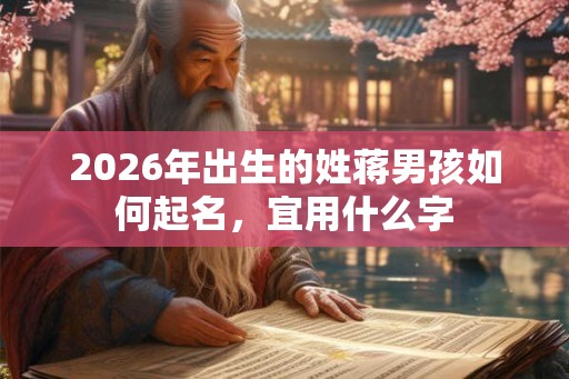 2026年出生的姓蒋男孩如何起名，宜用什么字