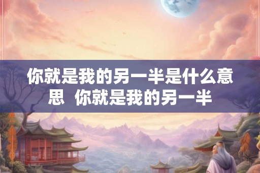 你就是我的另一半是什么意思  你就是我的另一半