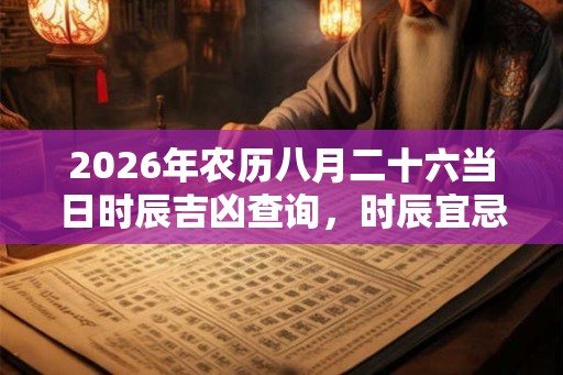 2026年农历八月二十六当日时辰吉凶查询，时辰宜忌查询