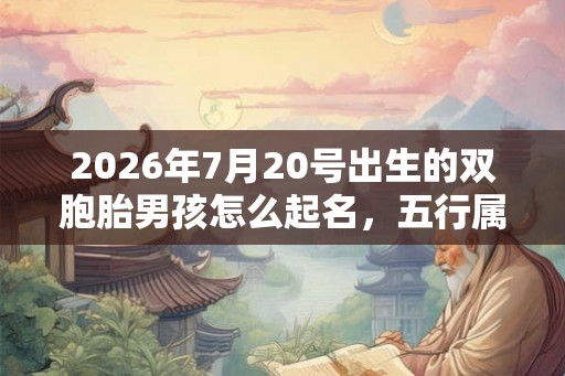 2026年7月20号出生的双胞胎男孩怎么起名，五行属什么