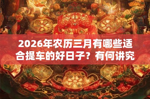 2026年农历三月有哪些适合提车的好日子？有何讲究？