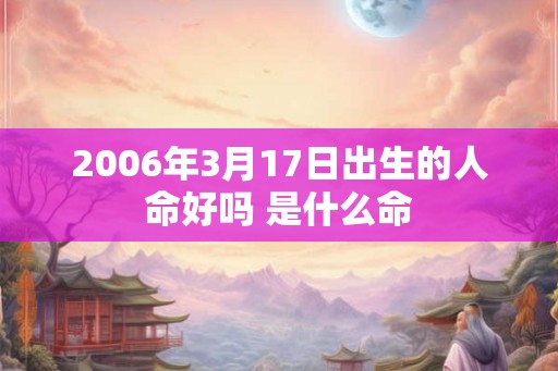 2006年3月17日出生的人命好吗 是什么命