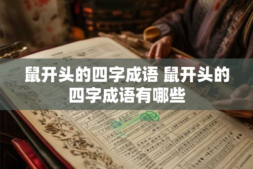 鼠开头的四字成语 鼠开头的四字成语有哪些