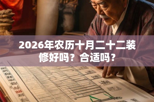 2026年农历十月二十二装修好吗？合适吗？