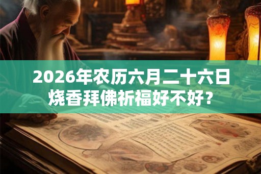 2026年农历六月二十六日烧香拜佛祈福好不好？