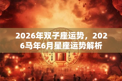 2026年双子座运势，2026马年6月星座运势解析