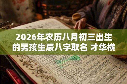 2026年农历八月初三出生的男孩生辰八字取名 才华横溢名字推荐