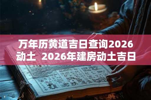 万年历黄道吉日查询2026动土  2026年建房动土吉日
