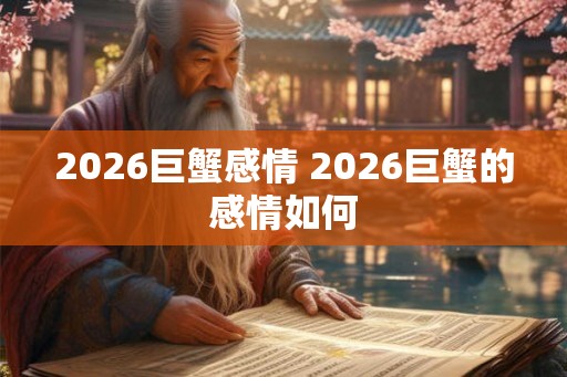 2026巨蟹感情 2026巨蟹的感情如何