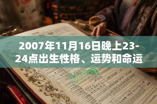 2007年11月16日晚上23-24点出生性格、运势和命运