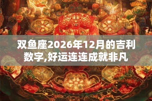 双鱼座2026年12月的吉利数字,好运连连成就非凡