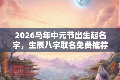 2026马年中元节出生起名字,生辰八字取名免费推荐 2026马年中元节出生起名字,生辰八字取名免费推荐