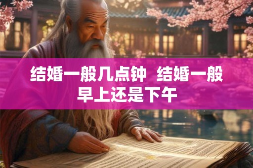 结婚一般几点钟  结婚一般早上还是下午
