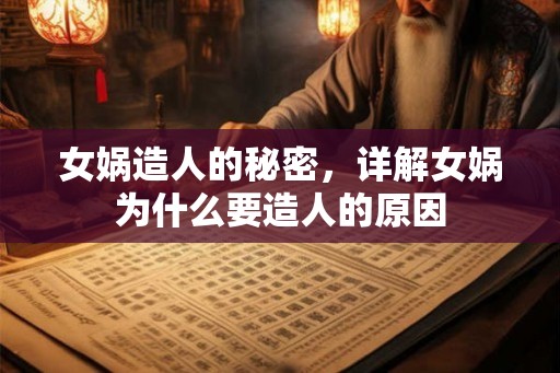 女娲造人的秘密，详解女娲为什么要造人的原因