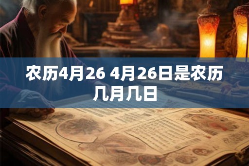 农历4月26 4月26日是农历几月几日 农历4月26 4月26日是农历几月几日