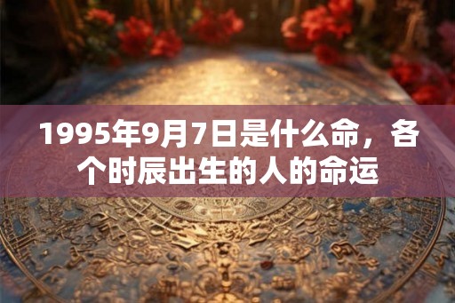 1995年9月7日是什么命，各个时辰出生的人的命运