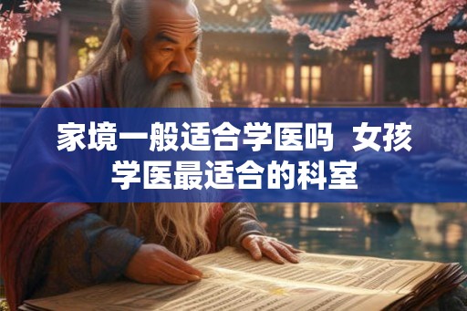 家境一般适合学医吗 女孩学医最适合的科室 家境一般适合学医吗 女孩学医最适合的科室