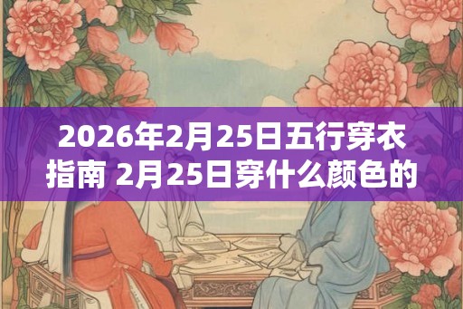 2026年2月25日五行穿衣指南 2月25日穿什么颜色的衣服 2026年2月25日五行穿衣指南 2月25日穿什么颜色的衣服