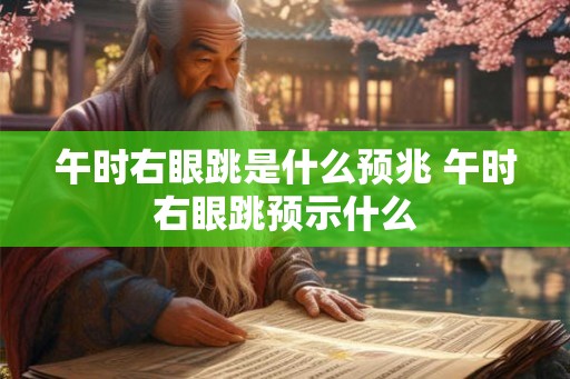 午时右眼跳是什么预兆 午时右眼跳预示什么