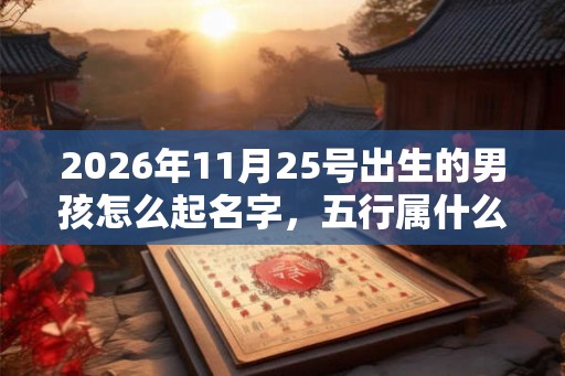 2026年11月25号出生的男孩怎么起名字，五行属什么