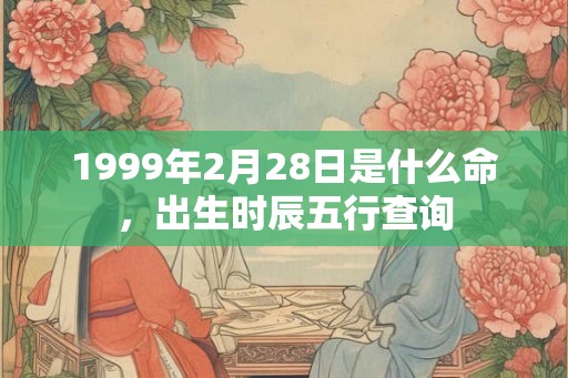 1999年2月28日是什么命,出生时辰五行查询 1999年2月28日是什么命,出生时辰五行查询