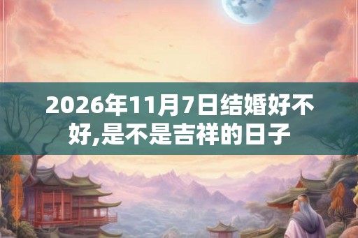 2026年11月7日结婚好不好,是不是吉祥的日子