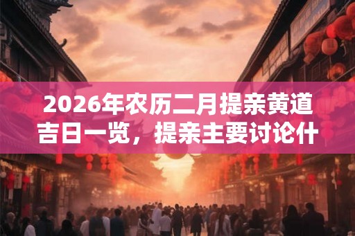 2026年农历二月提亲黄道吉日一览,提亲主要讨论什么? 2026年农历二月提亲黄道吉日一览,提亲主要讨论什么?