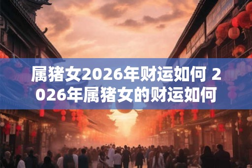 属猪女2026年财运如何 2026年属猪女的财运如何