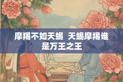 摩羯不如天蝎  天蝎摩羯谁是万王之王