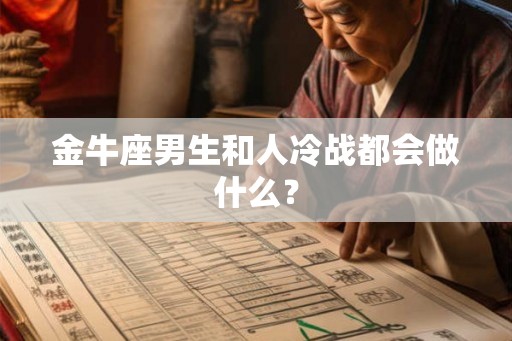 金牛座男生和人冷战都会做什么？