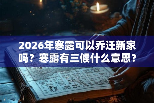 2026年寒露可以乔迁新家吗？寒露有三候什么意思？