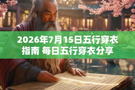 2026年7月15日五行穿衣指南 每日五行穿衣分享