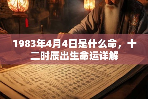 1983年4月4日是什么命，十二时辰出生命运详解