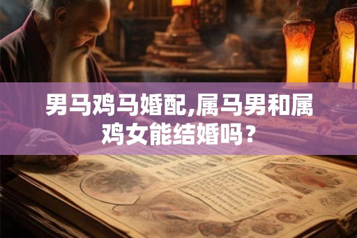 男马鸡马婚配,属马男和属鸡女能结婚吗？
