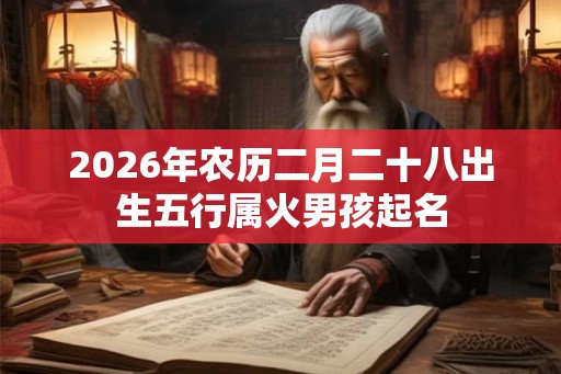 2026年农历二月二十八出生五行属火男孩起名