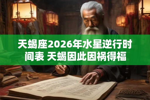 天蝎座2026年水星逆行时间表 天蝎因此因祸得福