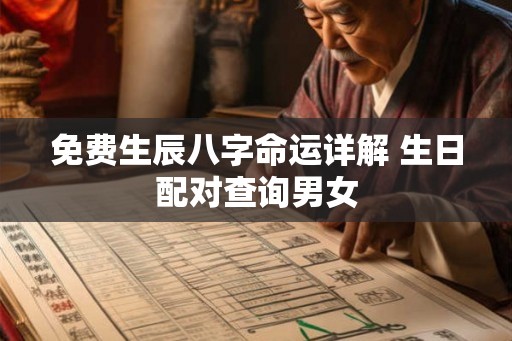 免费生辰八字命运详解 生日配对查询男女