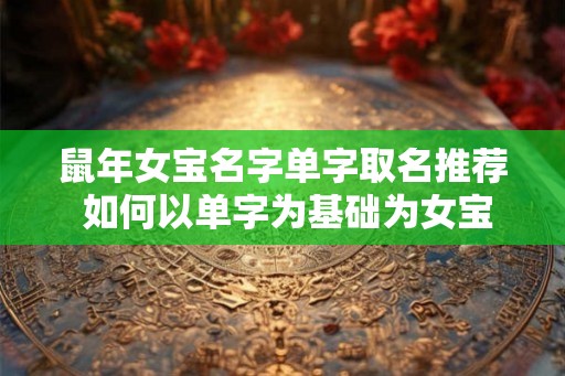 鼠年女宝名字单字取名推荐 如何以单字为基础为女宝命名