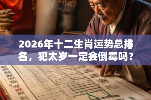 2026年十二生肖运势总排名，犯太岁一定会倒霉吗？