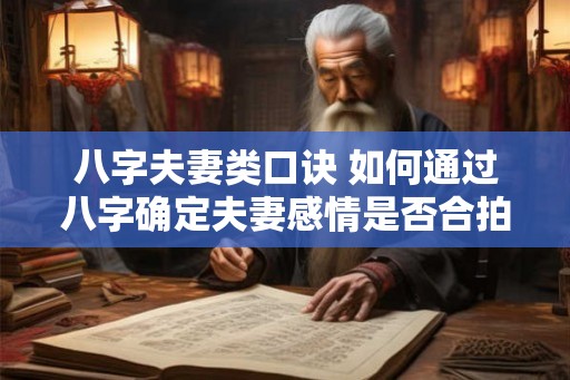 八字夫妻类口诀 如何通过八字确定夫妻感情是否合拍