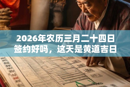 2026年农历三月二十四日签约好吗，这天是黄道吉日吗？