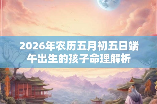 2026年农历五月初五日端午出生的孩子命理解析