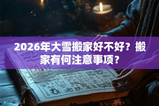 2026年大雪搬家好不好?搬家有何注意事项? 2026年大雪搬家好不好?搬家有何注意事项?