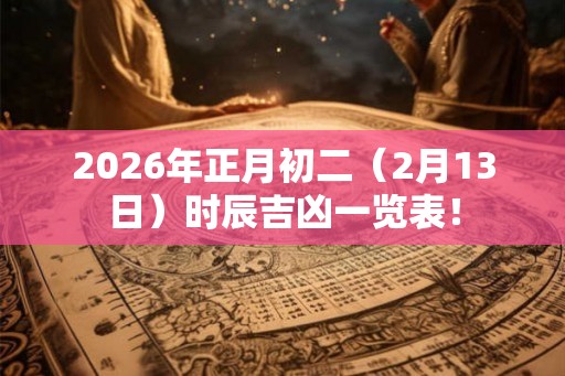 2026年正月初二（2月13日）时辰吉凶一览表！