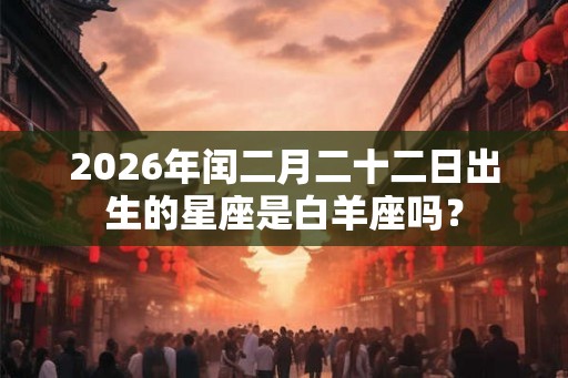 2026年闰二月二十二日出生的星座是白羊座吗？