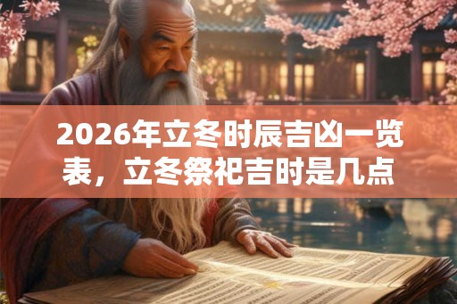 2026年立冬时辰吉凶一览表，立冬祭祀吉时是几点