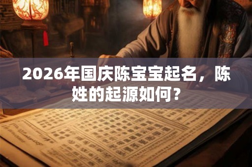 2026年国庆陈宝宝起名，陈姓的起源如何？