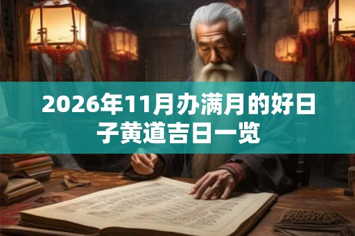 2026年11月办满月的好日子黄道吉日一览